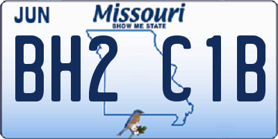 MO license plate BH2C1B