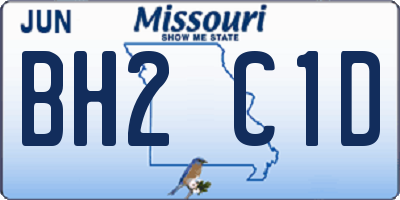 MO license plate BH2C1D