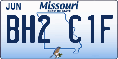 MO license plate BH2C1F