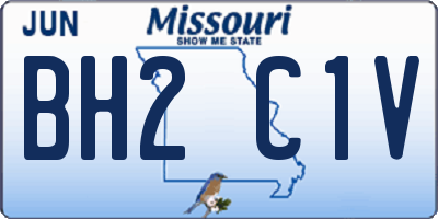 MO license plate BH2C1V