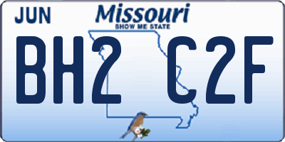 MO license plate BH2C2F