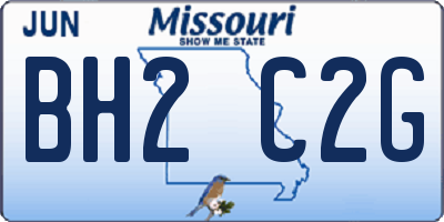 MO license plate BH2C2G