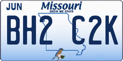 MO license plate BH2C2K