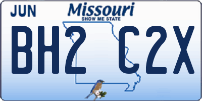 MO license plate BH2C2X