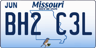 MO license plate BH2C3L
