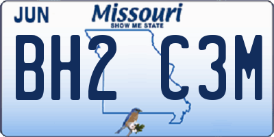 MO license plate BH2C3M