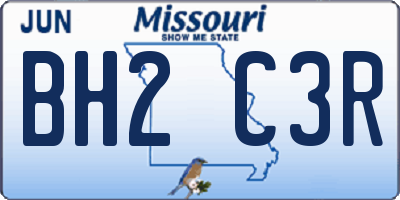 MO license plate BH2C3R