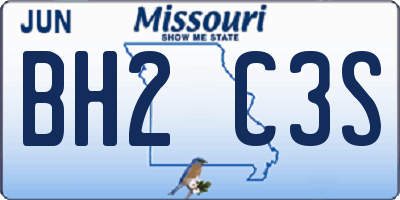 MO license plate BH2C3S