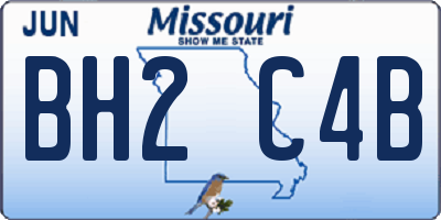 MO license plate BH2C4B