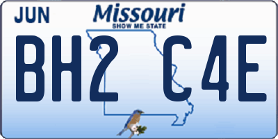 MO license plate BH2C4E