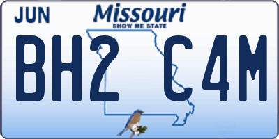 MO license plate BH2C4M