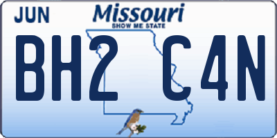 MO license plate BH2C4N