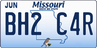 MO license plate BH2C4R