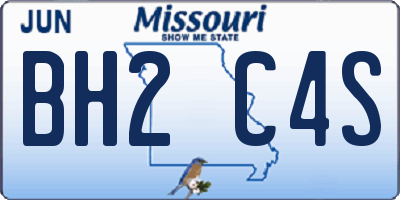 MO license plate BH2C4S