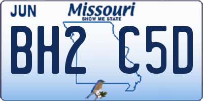 MO license plate BH2C5D