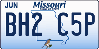 MO license plate BH2C5P
