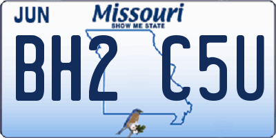 MO license plate BH2C5U