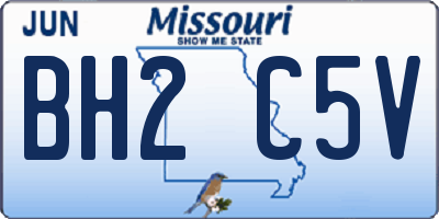 MO license plate BH2C5V