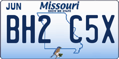 MO license plate BH2C5X