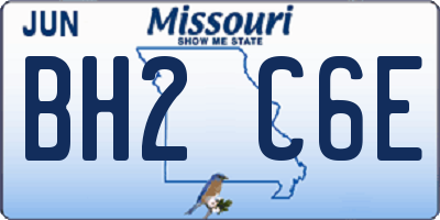 MO license plate BH2C6E