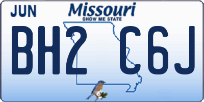 MO license plate BH2C6J