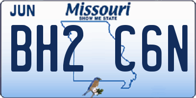 MO license plate BH2C6N