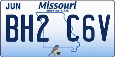 MO license plate BH2C6V
