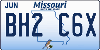 MO license plate BH2C6X