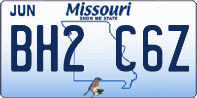 MO license plate BH2C6Z