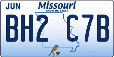 MO license plate BH2C7B