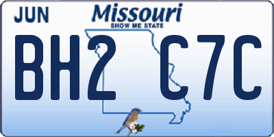 MO license plate BH2C7C