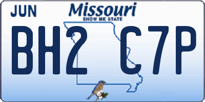 MO license plate BH2C7P
