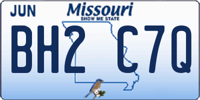MO license plate BH2C7Q