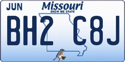 MO license plate BH2C8J
