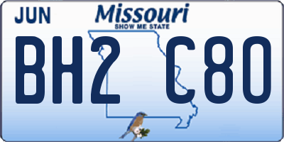 MO license plate BH2C8O