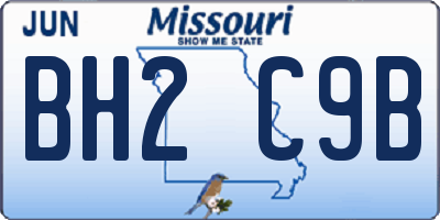 MO license plate BH2C9B