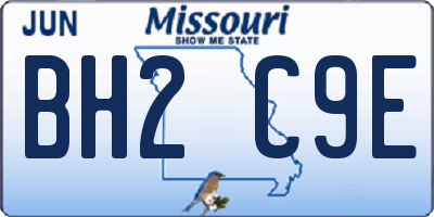 MO license plate BH2C9E