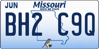 MO license plate BH2C9Q