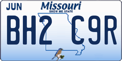 MO license plate BH2C9R