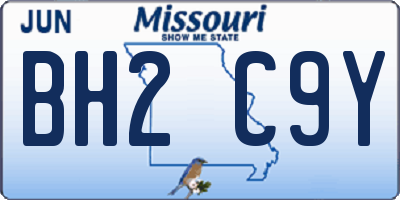 MO license plate BH2C9Y