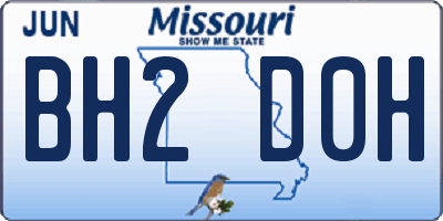 MO license plate BH2D0H