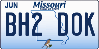 MO license plate BH2D0K