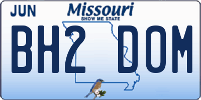 MO license plate BH2D0M
