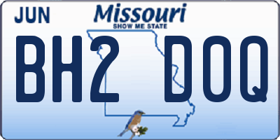 MO license plate BH2D0Q