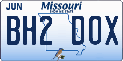 MO license plate BH2D0X
