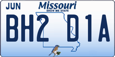 MO license plate BH2D1A