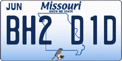 MO license plate BH2D1D
