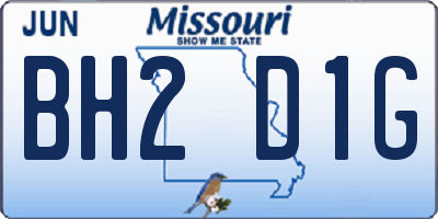 MO license plate BH2D1G