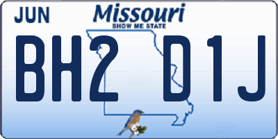 MO license plate BH2D1J