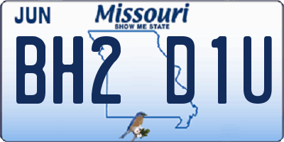 MO license plate BH2D1U